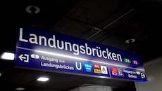 Landungsbrücken station sign