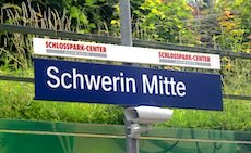 Schwerin station sign