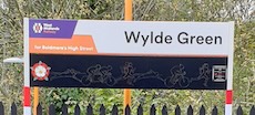 Wylde Green station sign